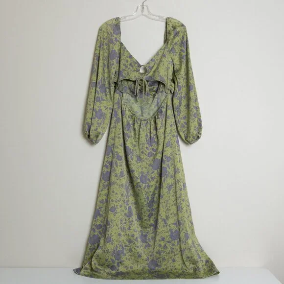 UO Floral Puff Sleeve Midi Dress - Picture 4 of 15